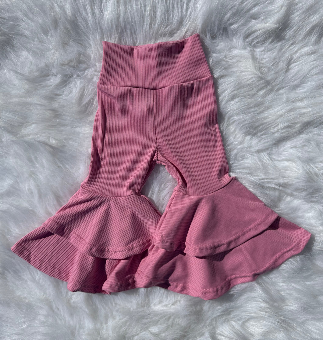 Bubblegum Pink Double Bell Bottoms