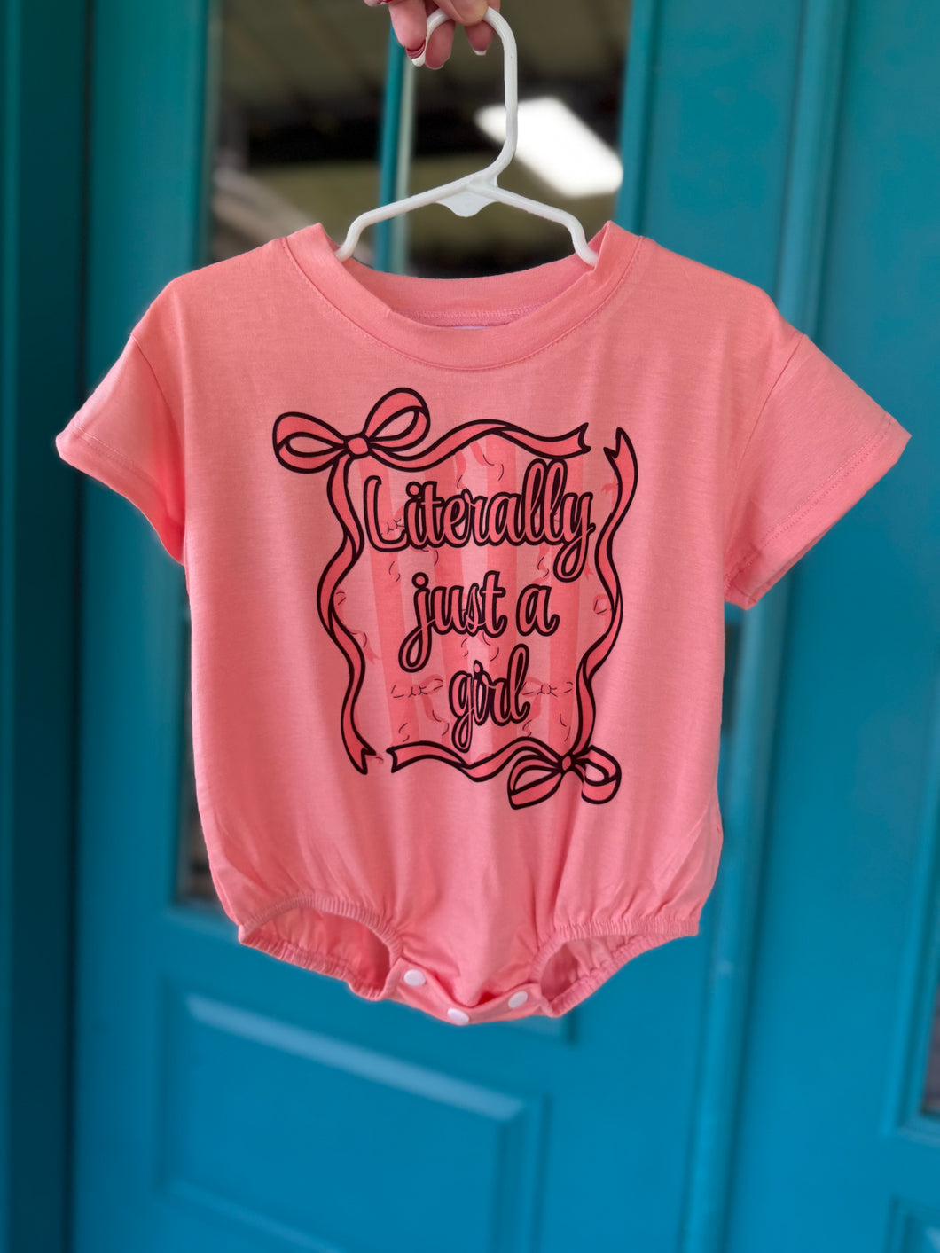Literally Just A Girl bubble romper