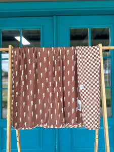 Rust Checks Bamboo Blanket