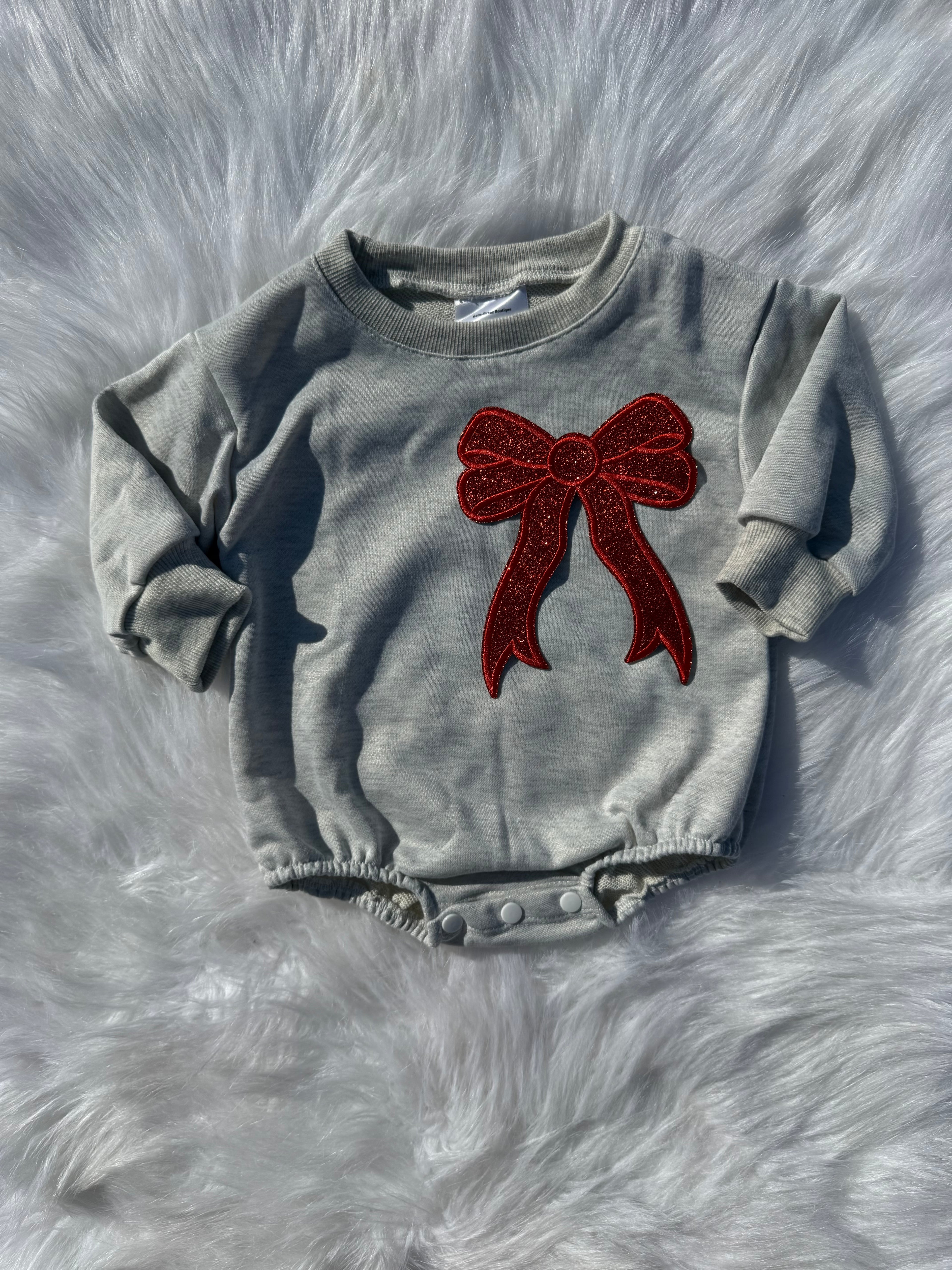 Bow patch bubble rompers (MULTIPLE OPTIONS)