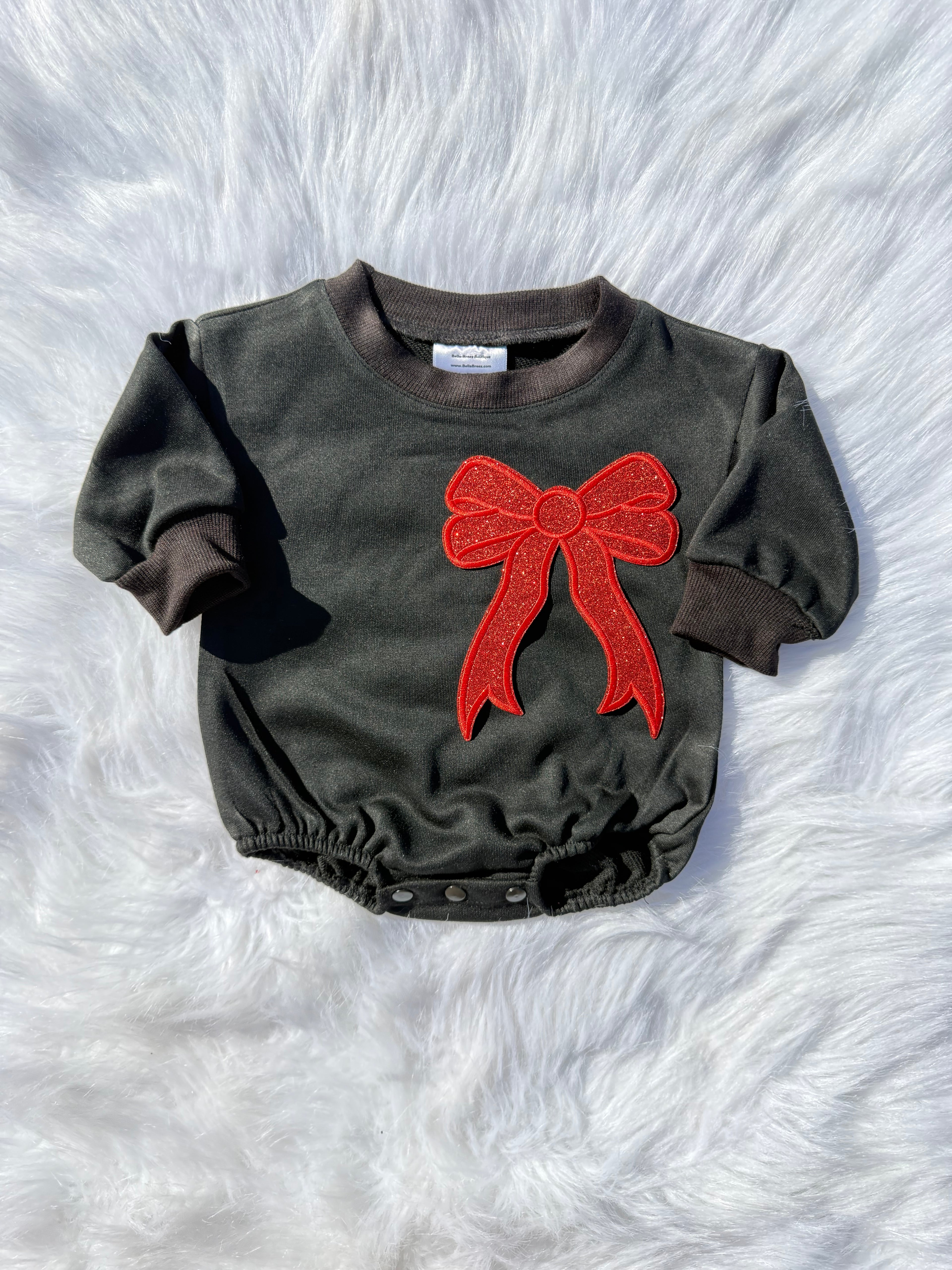 Bow patch bubble rompers (MULTIPLE OPTIONS)