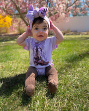 Load image into Gallery viewer, Purple Toile Name Bubble Romper
