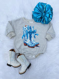 Blue Boots Bubble Romper
