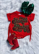 Load image into Gallery viewer, Santa Baby Fringe Bubble Romper
