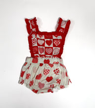 Load image into Gallery viewer, Valentine Hearts Romper (FINAL SALE)
