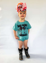Load image into Gallery viewer, Bows Before Cowboys bubble romper
