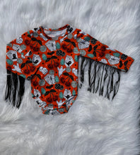 Load image into Gallery viewer, Haunted honky tonk fringe leo/top
