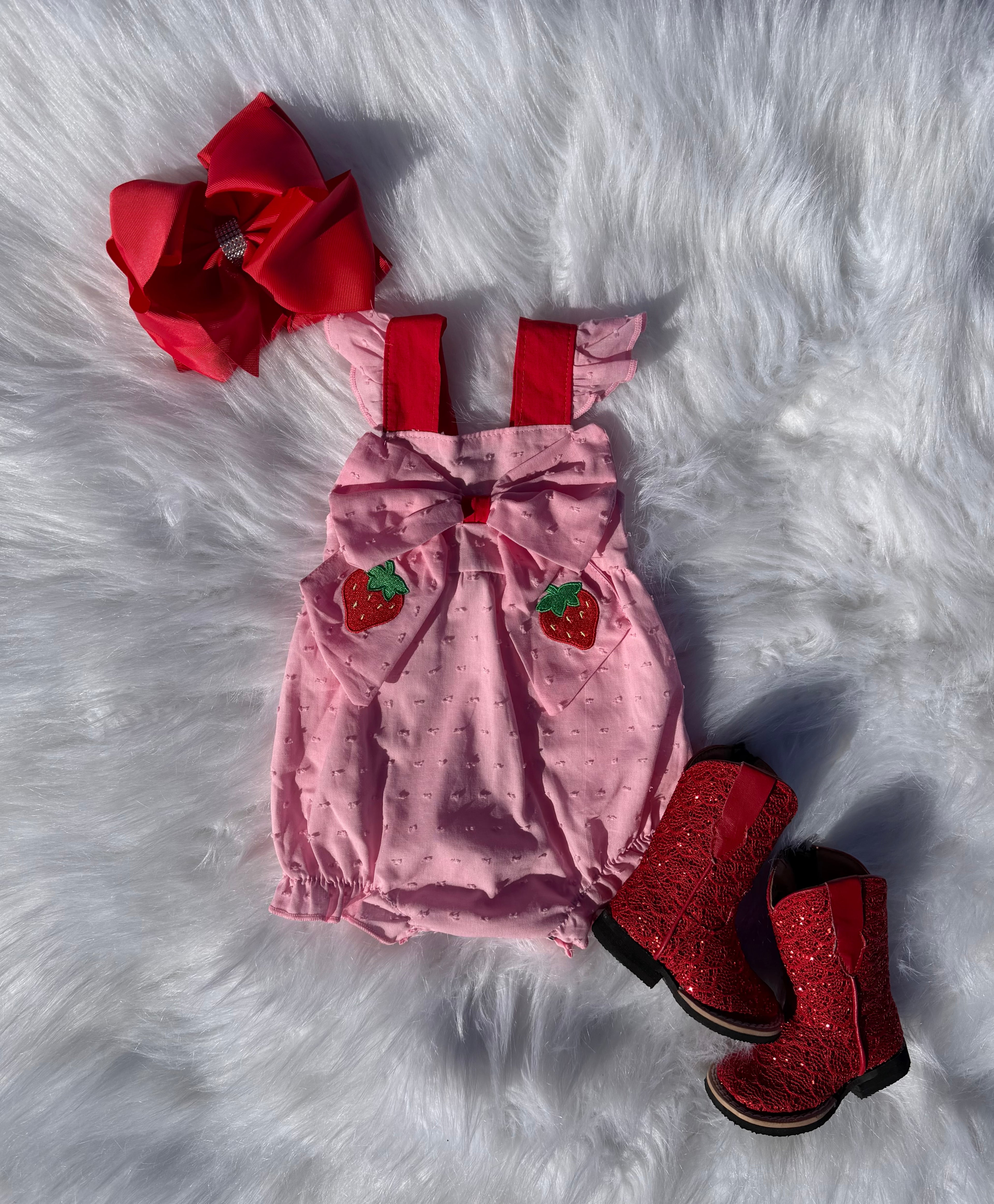 Strawberry Smocked Romper