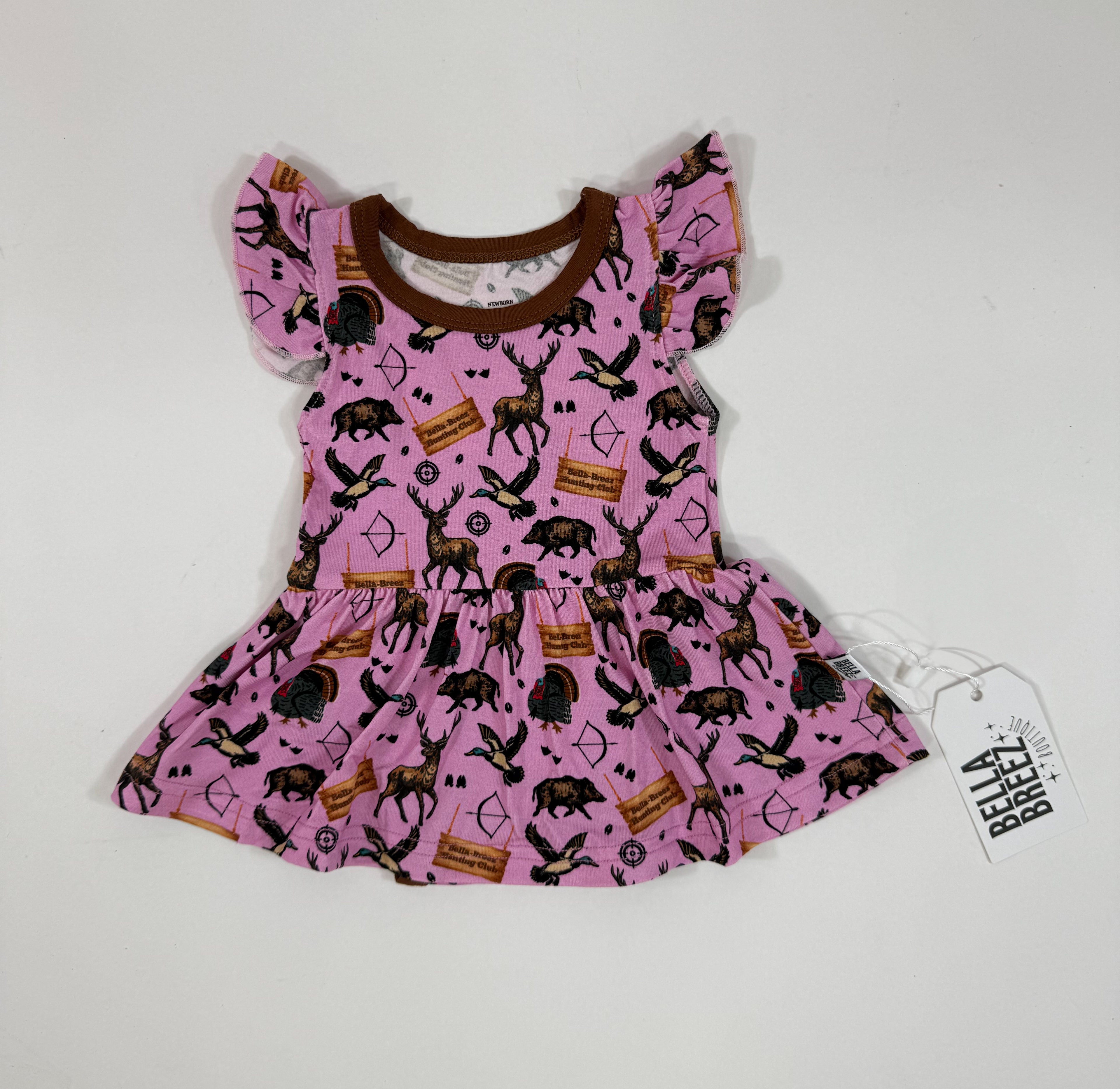 PINK Bella-Breez Hunting Club Bamboo Skirted Romper (FINAL SALE)