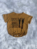 Camo Mamas Don't Let Your Babies Grow Up Without Jesus bubble romper