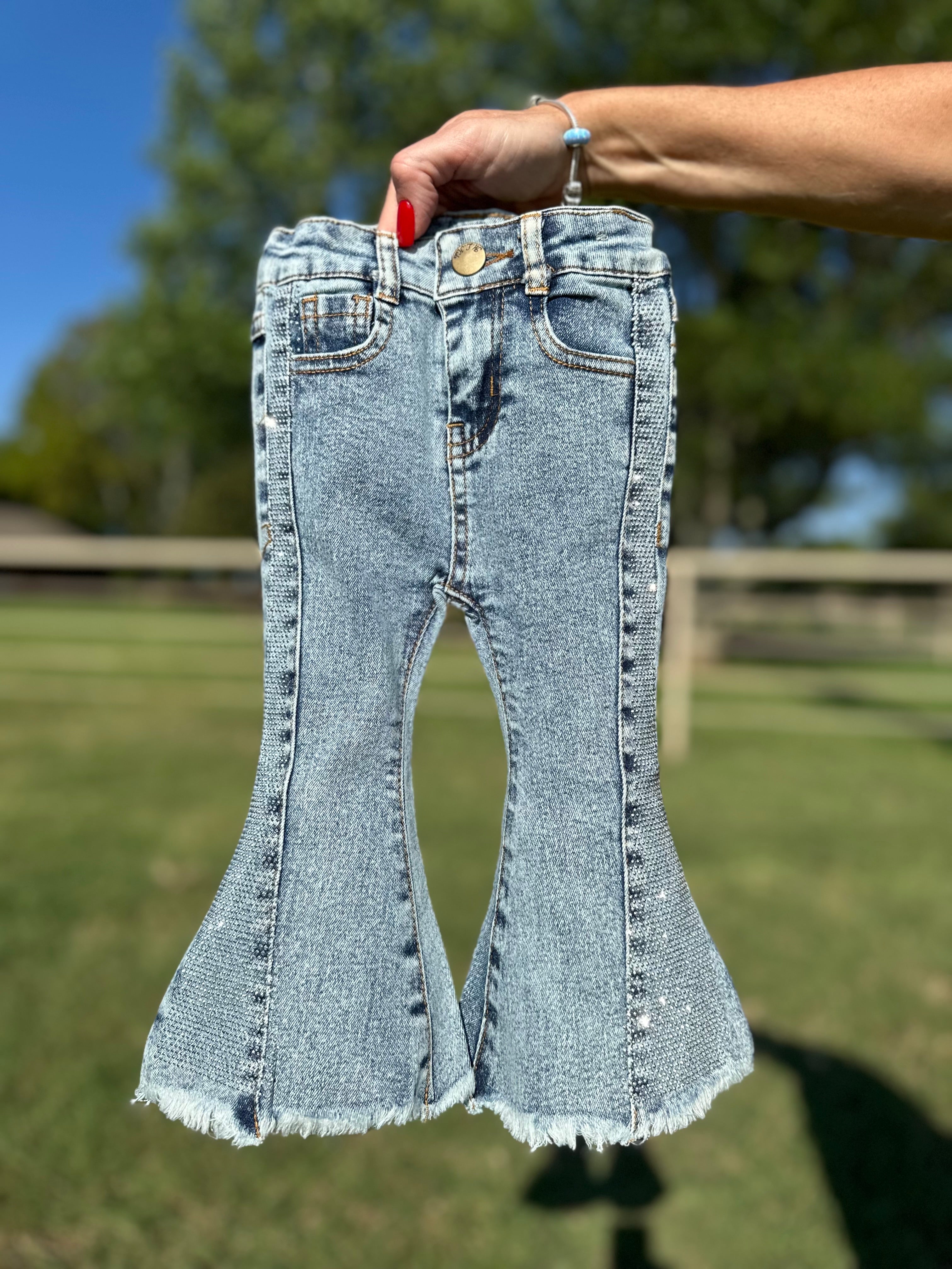 パンツ minedenim OG Denim Bellbottom 4pocket 32 Bedazzled Denim Flares – Bella-Breez Boutique