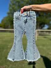 Load image into Gallery viewer, Bedazzled Denim Flares
