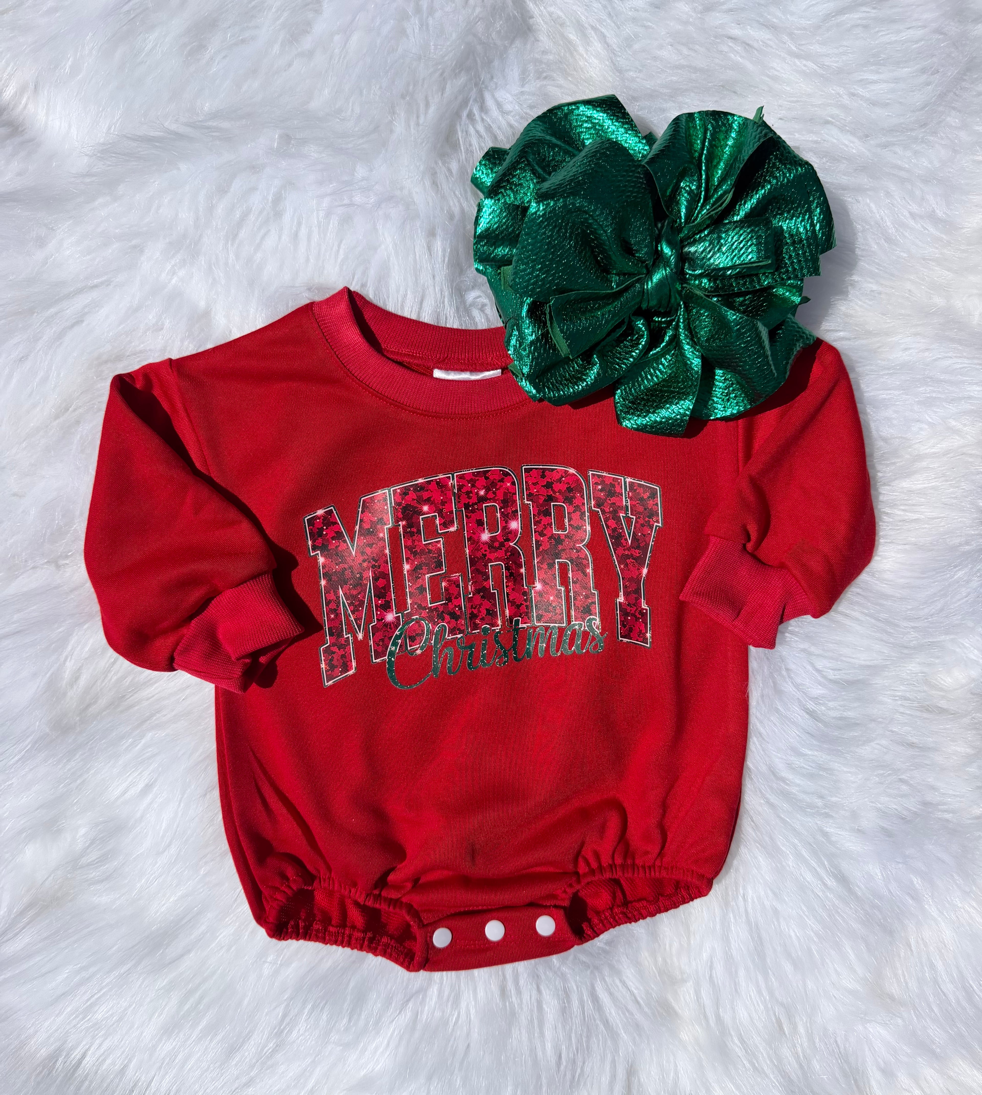 Merry Christmas Bubble Romper