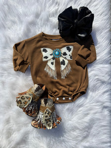 Cowgirl Bow Bubble Romper