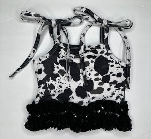 Cow Print Sequin Top