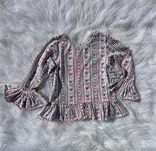 Load image into Gallery viewer, Candy Cane Cutie Bell Sleeve Leo/Top
