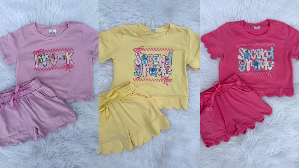 Pre-k thru 5th Scalloped Set (3 color options)