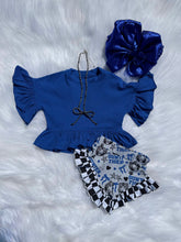 Load image into Gallery viewer, Cobalt Blue Ruffled Top
