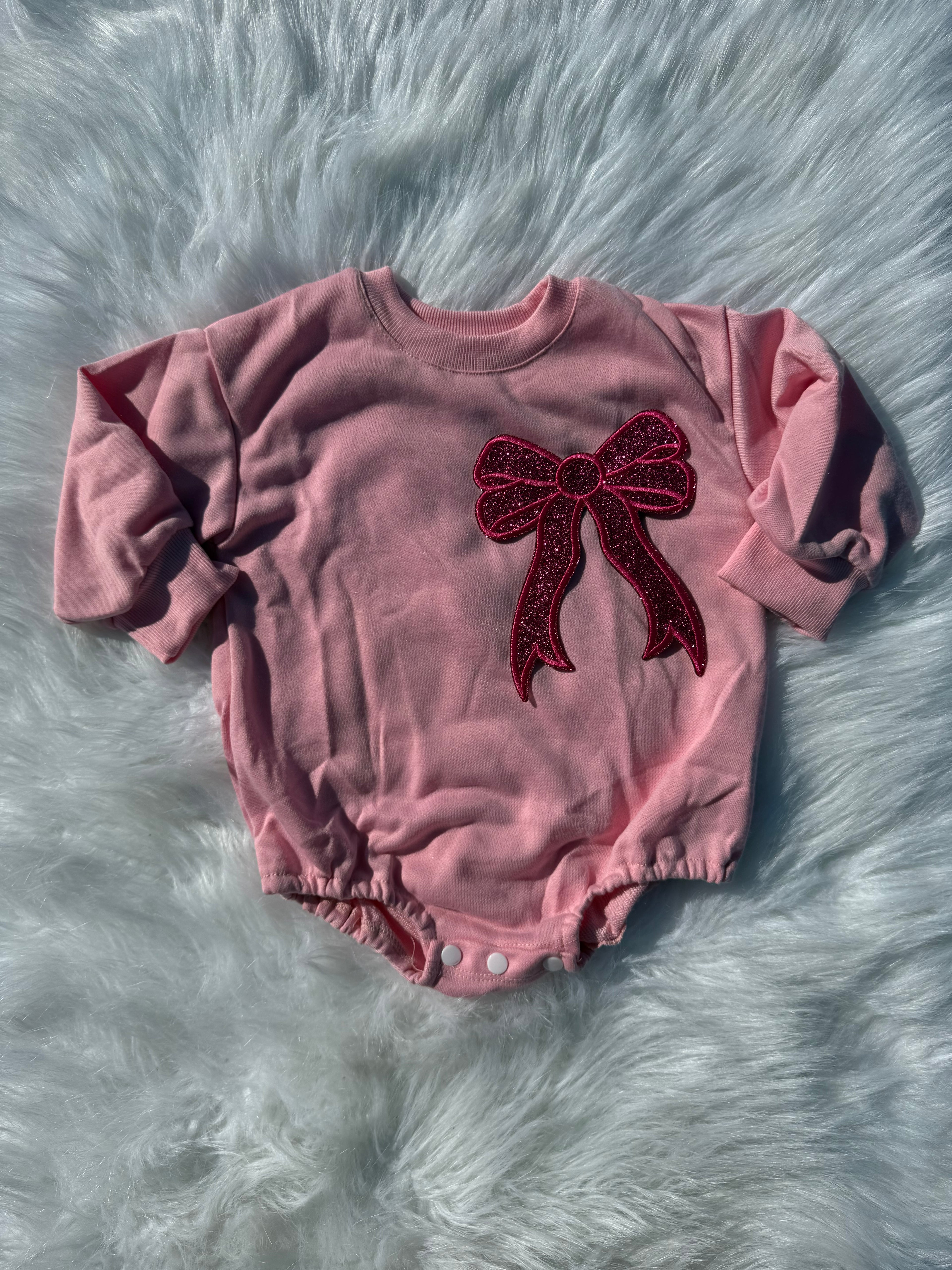 Bow patch bubble rompers (MULTIPLE OPTIONS)