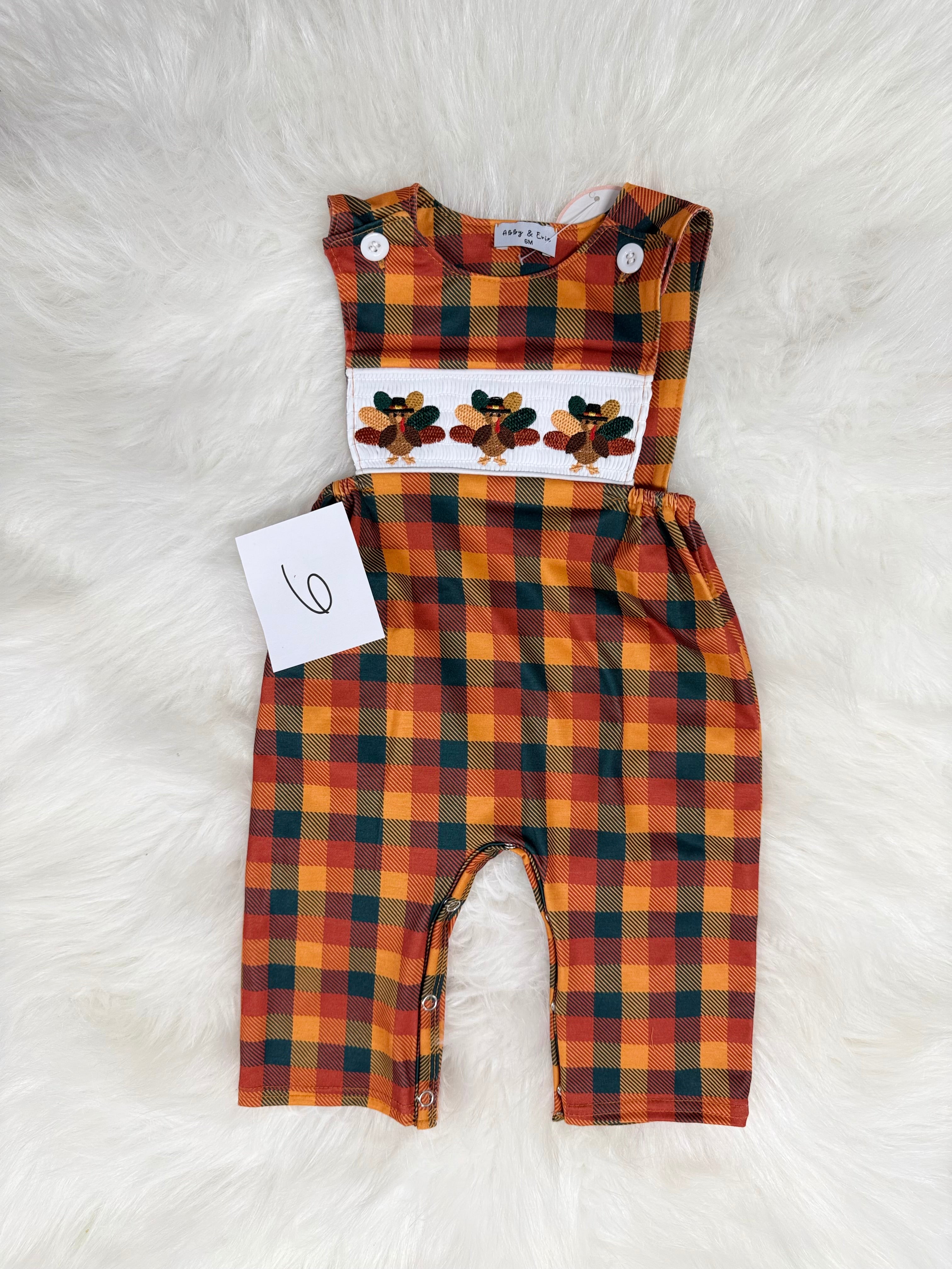12 Months Fall Plaid Boy’s Thanksgiving Jumper (#6) (FINAL SALE)