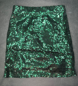 Youth 10/12 Green Sequin SKIRT (FINAL SALE)