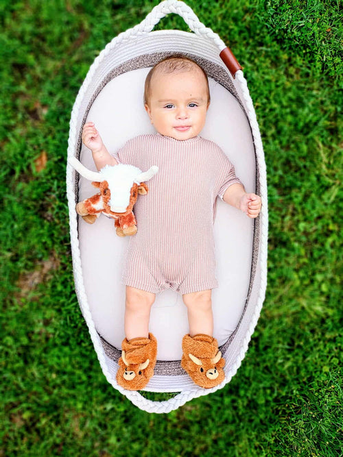 0/3 Months Sand Ribbed Romper  (FINAL SALE)