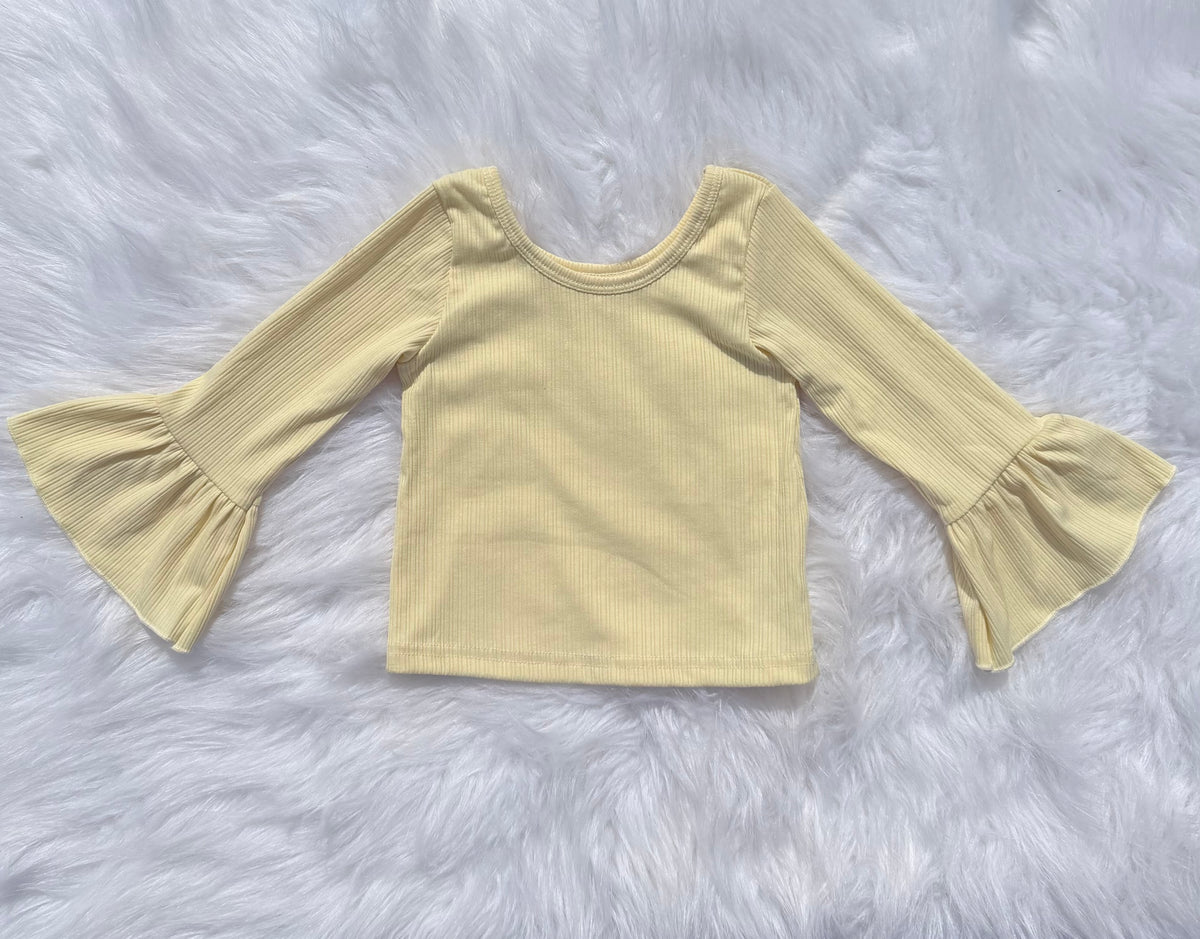Yellow Raffles Top Light Yellow Ruffle Top – Bella-Breez Boutique