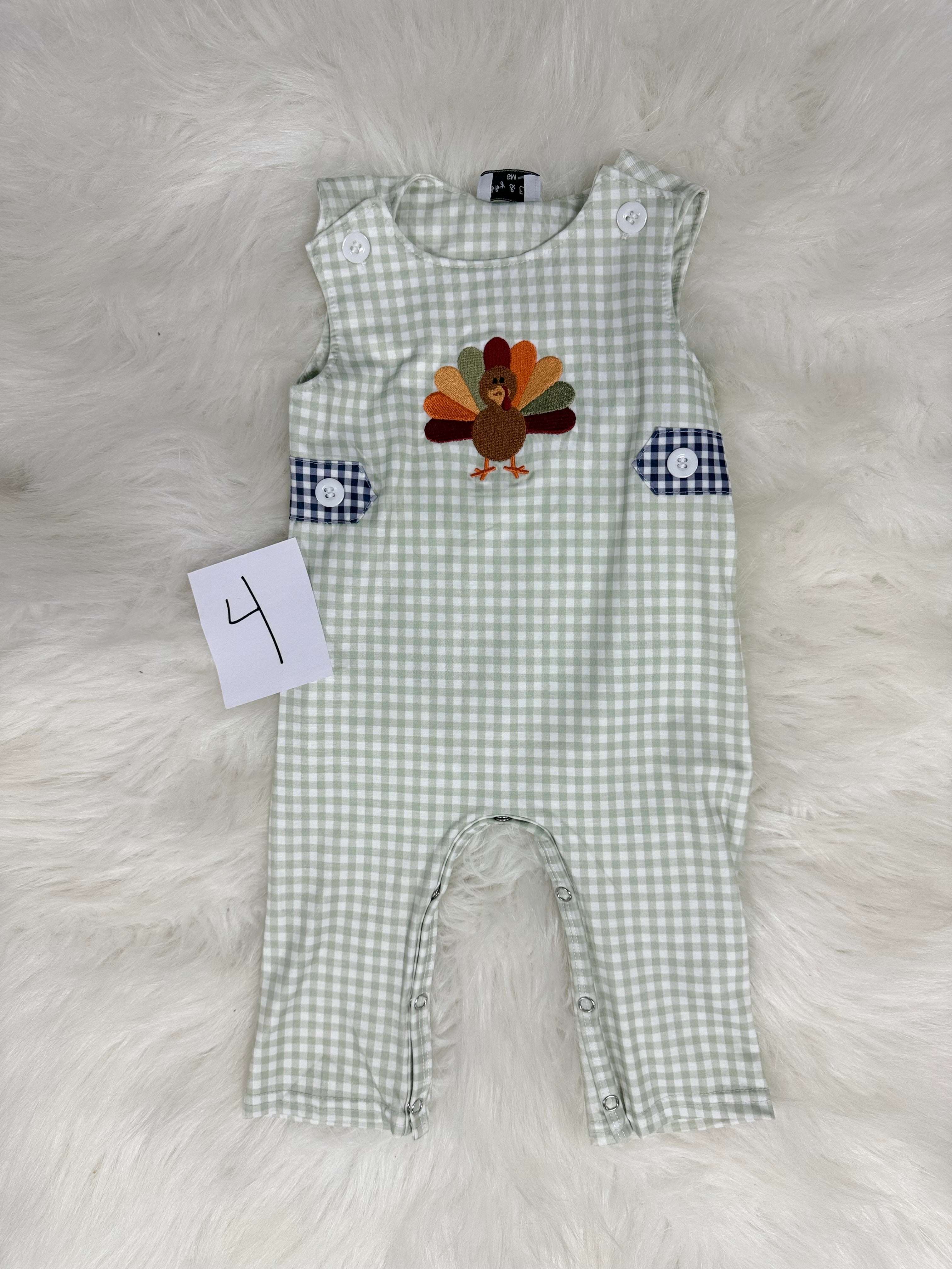 Sage Gingham Thanksgiving Jumper (#4) FINAL SALE