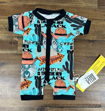Load image into Gallery viewer, Cowprint is the New Black Bamboo Shortie Romper
