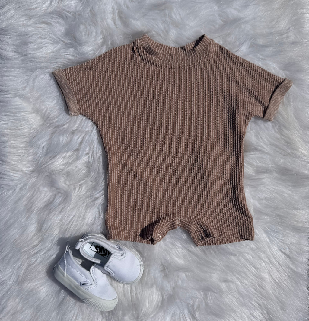 Sand Ribbed Romper