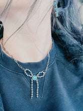 Load image into Gallery viewer, Turquoise Stone Beaded Bow Necklace
