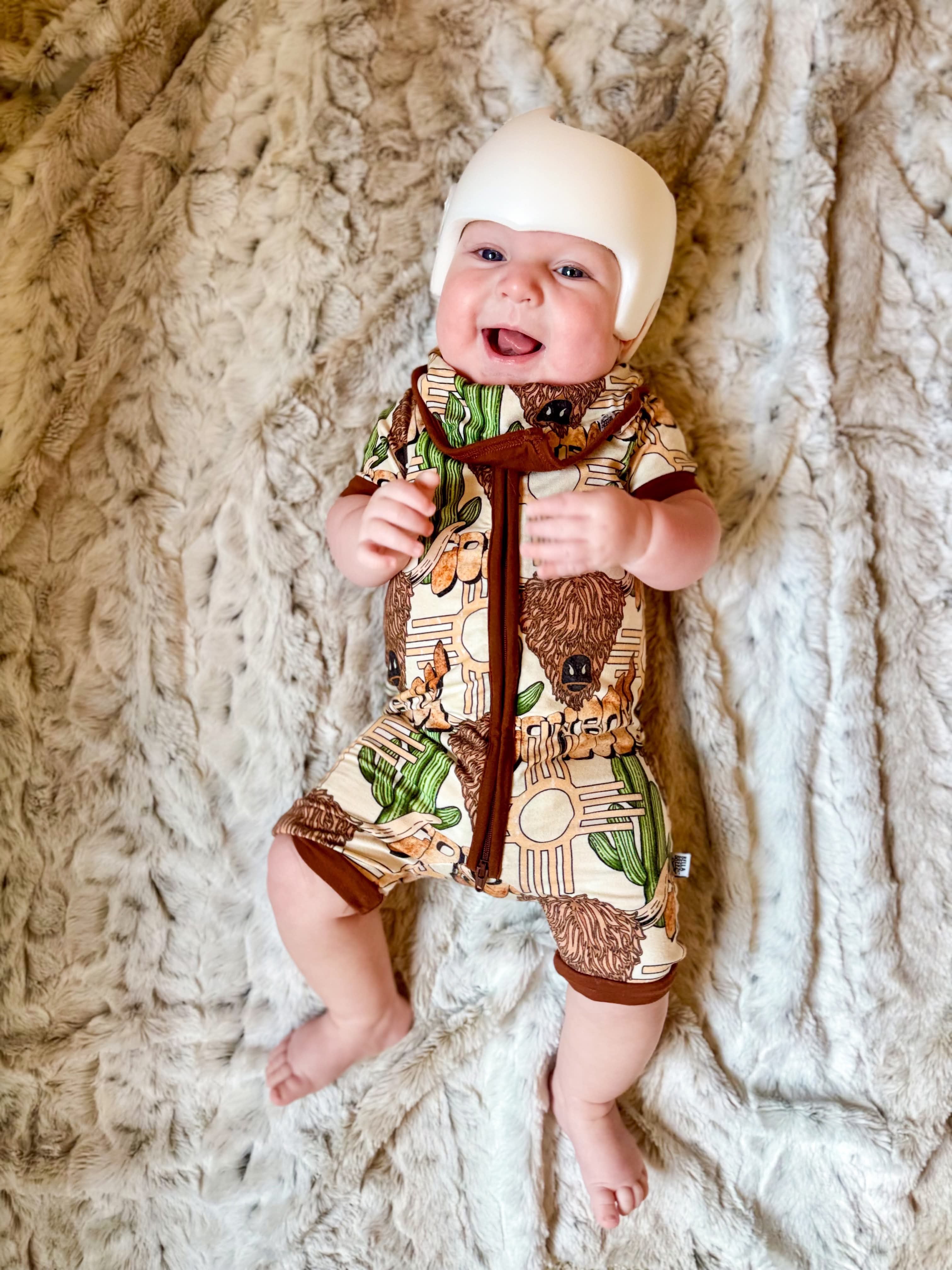 Cowboy Bamboo Shortie Romper (FINAL SALE)