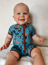 Load image into Gallery viewer, BLUE Bella-Breez Hunting Club Bamboo Shortie Romper
