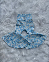 Load image into Gallery viewer, Blue Bow Double Bell Bottoms
