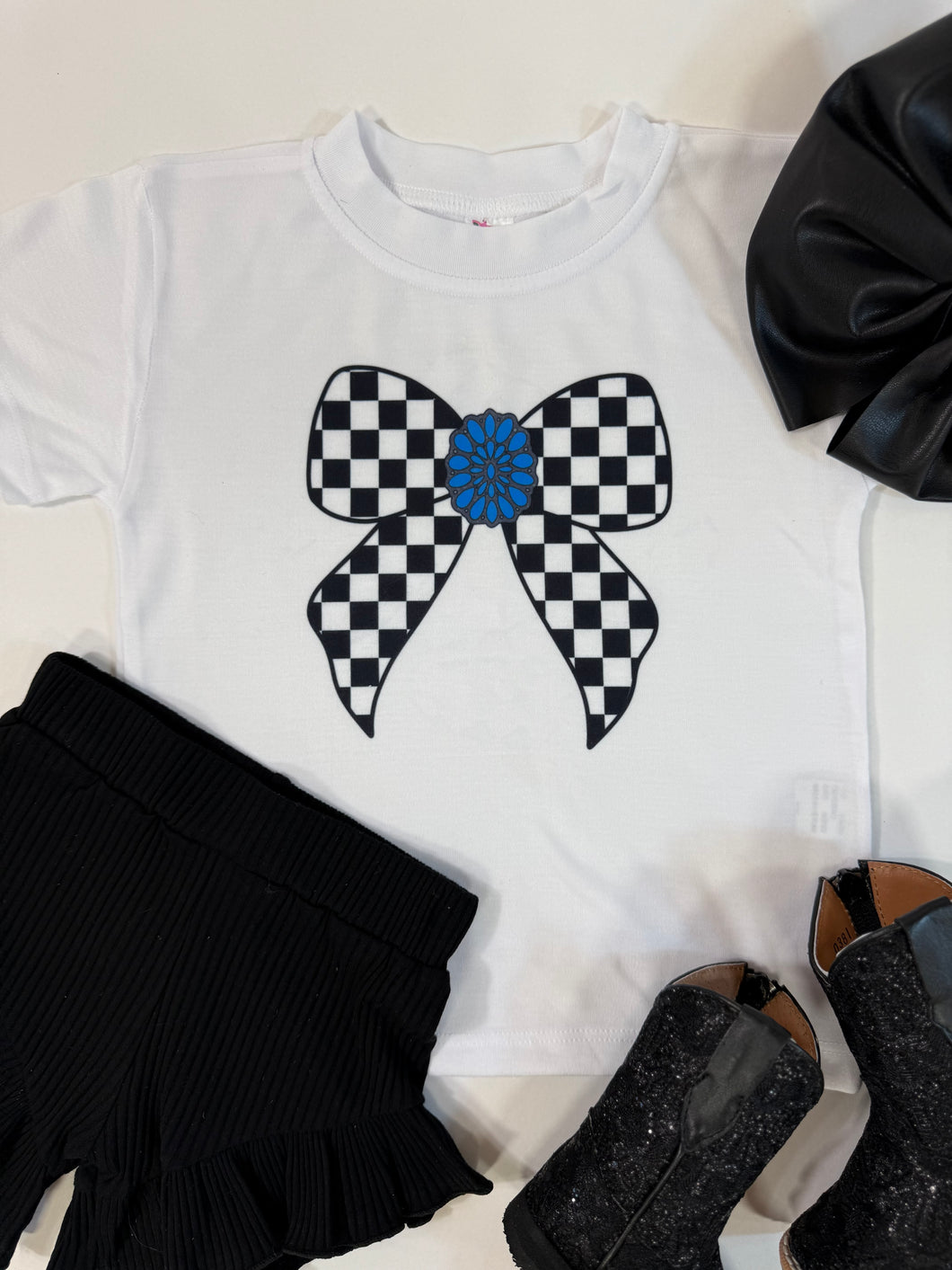 Checkered Bow T-Shirts & Onesies