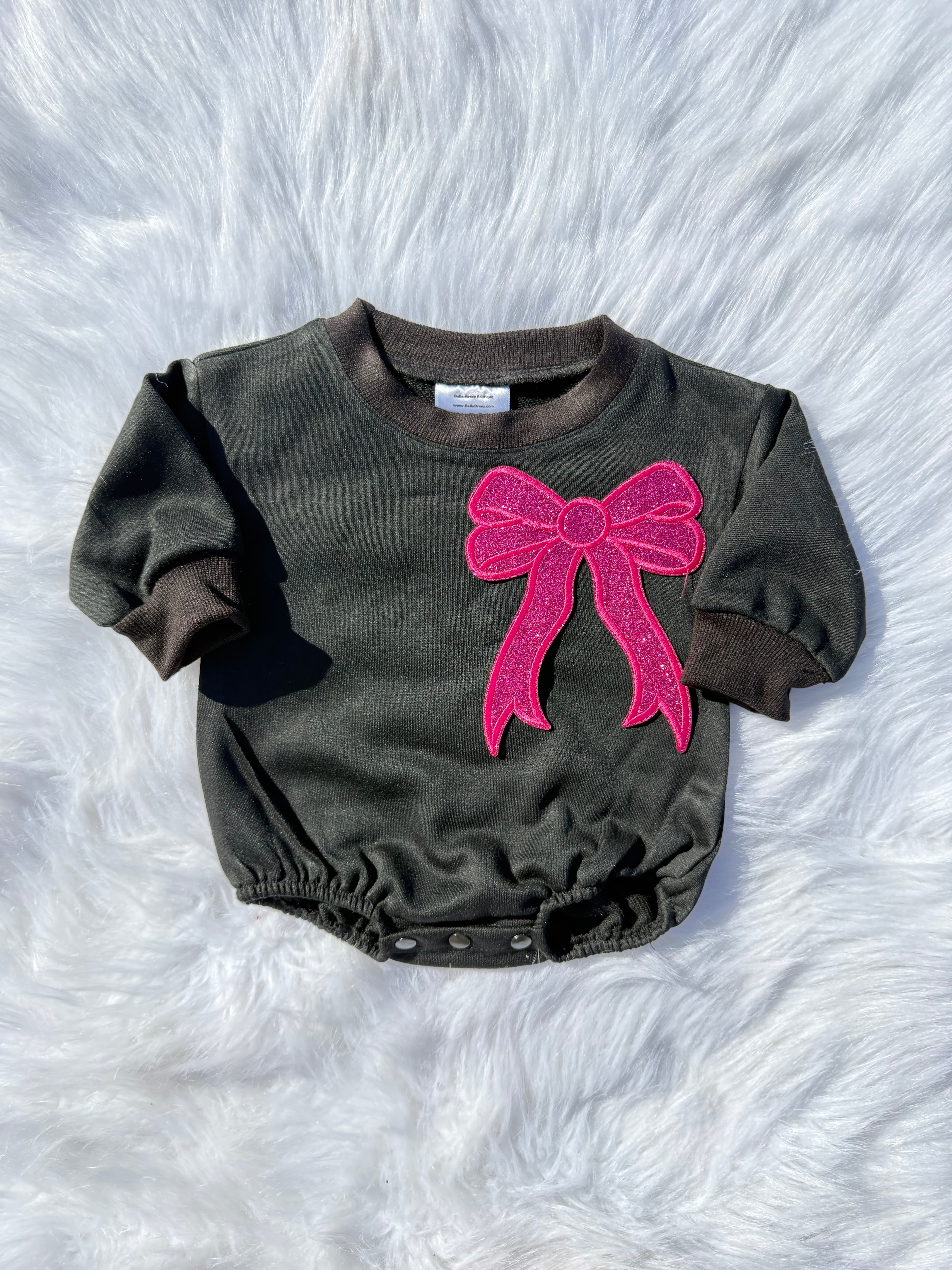 Bow patch bubble rompers (MULTIPLE OPTIONS)