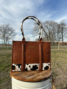 Cow Print Large Wrangler Bag (2 color options)