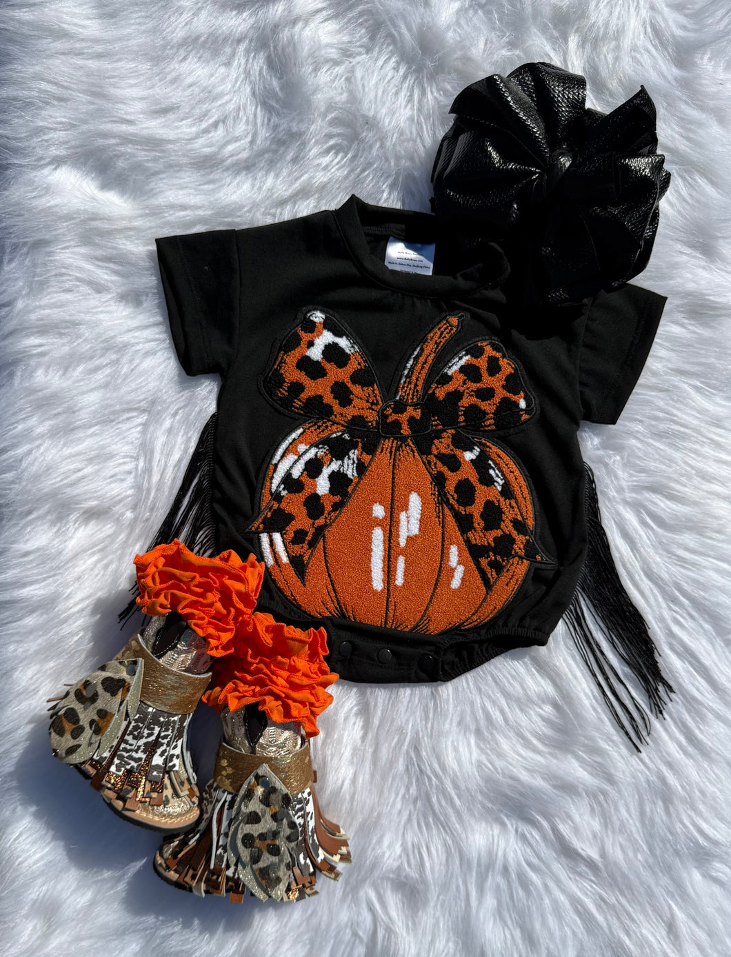 Pumpkin Fringe Bubble Romper