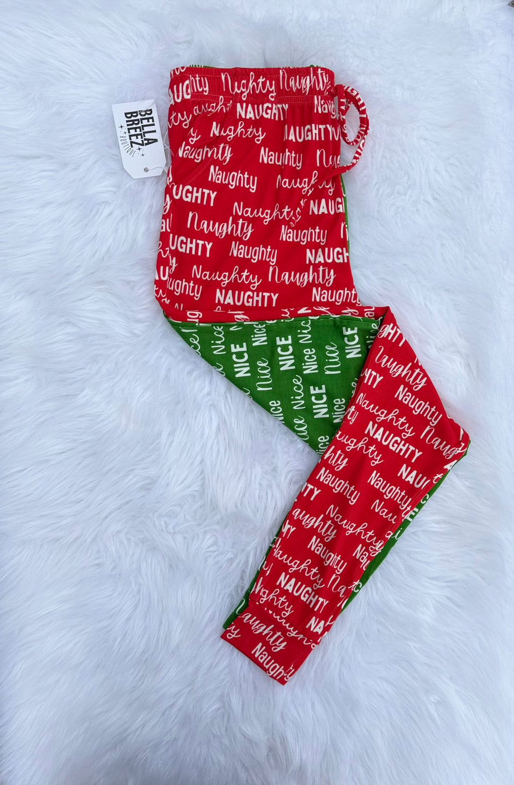 Naughty or Nice Adult Bamboo Joggers