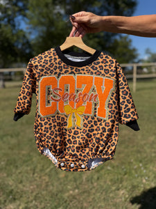 Cheetah Cozy Season Bubble Romper