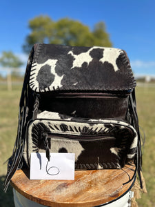 Fringed Genuine Cowhide Diaper Bag/Backpack