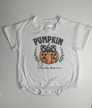 Load image into Gallery viewer, Pumpkin Season Oversized T-shirt Romper - white (FINAL SALE)
