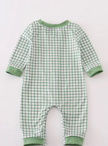 Green Boys St. Patty's Smocked Romper