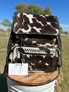 Fringed Genuine Cowhide Diaper Bag/Backpack