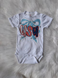 USA With Bow  T-Shirts & Onesies