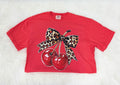 Cherry Cheetah Women’s Bedazzled Tee  (FINAL SALE)