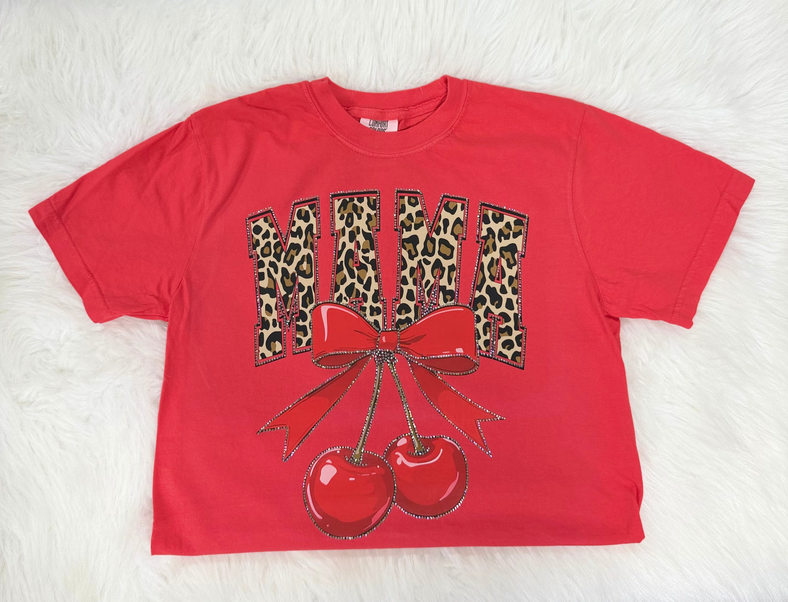 Mama Cheetah Bedazzled Tee  (FINAL SALE)