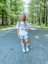 Load image into Gallery viewer, Light blue denim-like shorties
