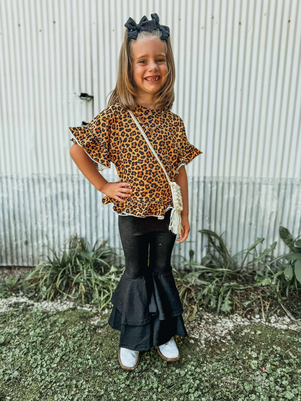 Cheetah ruffle top (FINAL SALE)