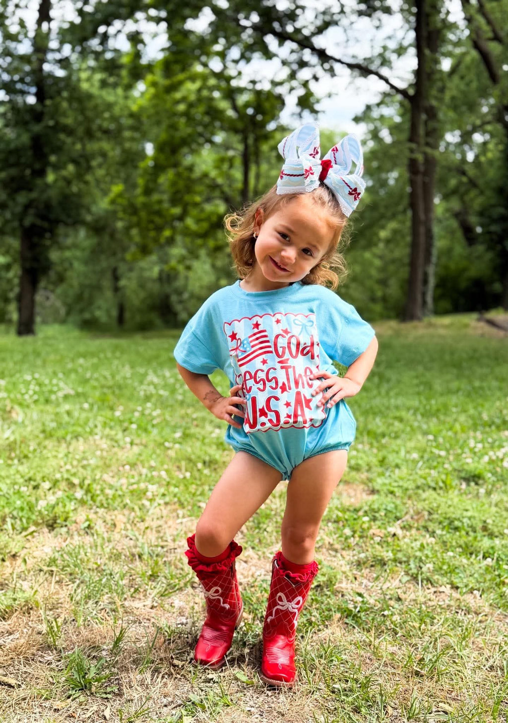 God Bless The USA Bubble Romper